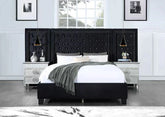 Damazy Black Velvet Eastern King Bed Model BD00974EK By ACME Furniture